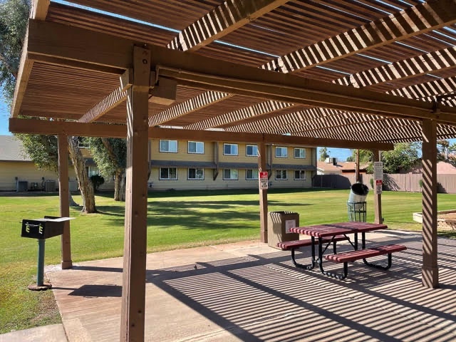 Finished patio cover landscaping