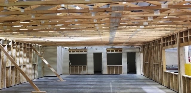 Commercial interior wood-framed office build-out